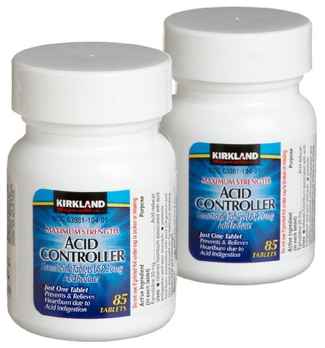 Kirkland Signature Maximum Strength Acid Controller, Famotidine Tablets USP, 20 mg, 85-Count (Pack of 2)