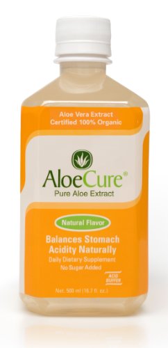 AloeCure Pure Aloe Vera Juice Acid Reflux Treatment, Natural Flavor, 2 bottle